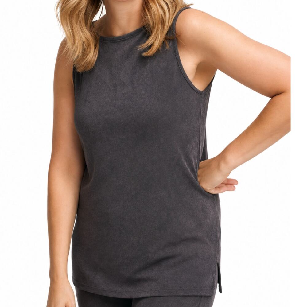 Chico's Travelers Side Slit Tank 1 M Serene Gray NWT Wrinkle Resistant Travel